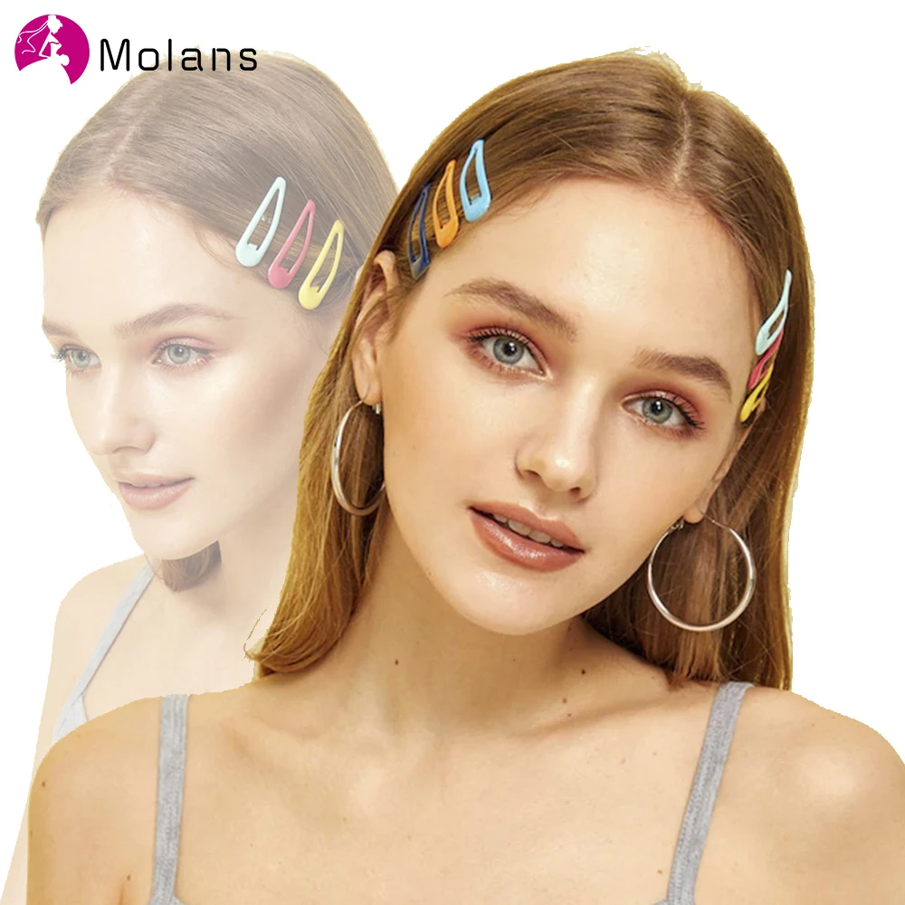Однотонные милые заколки Molans 50 шт./лот прочные для волос карамельных цветов из