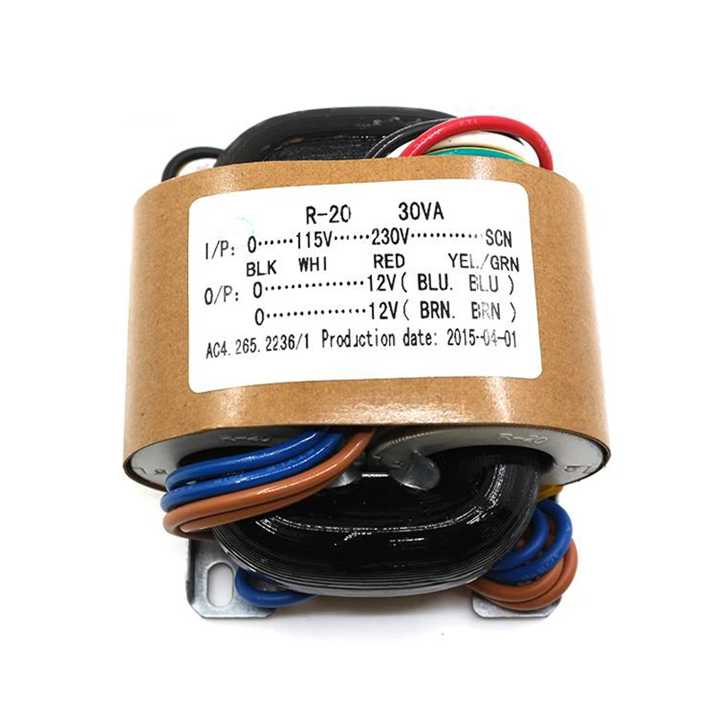 Lusya 115 V-230 V R Тип трансформатора Чистая медь 30W трансформатор 9-24V Выход для усилителя T1053 - Цвет: dual 12V