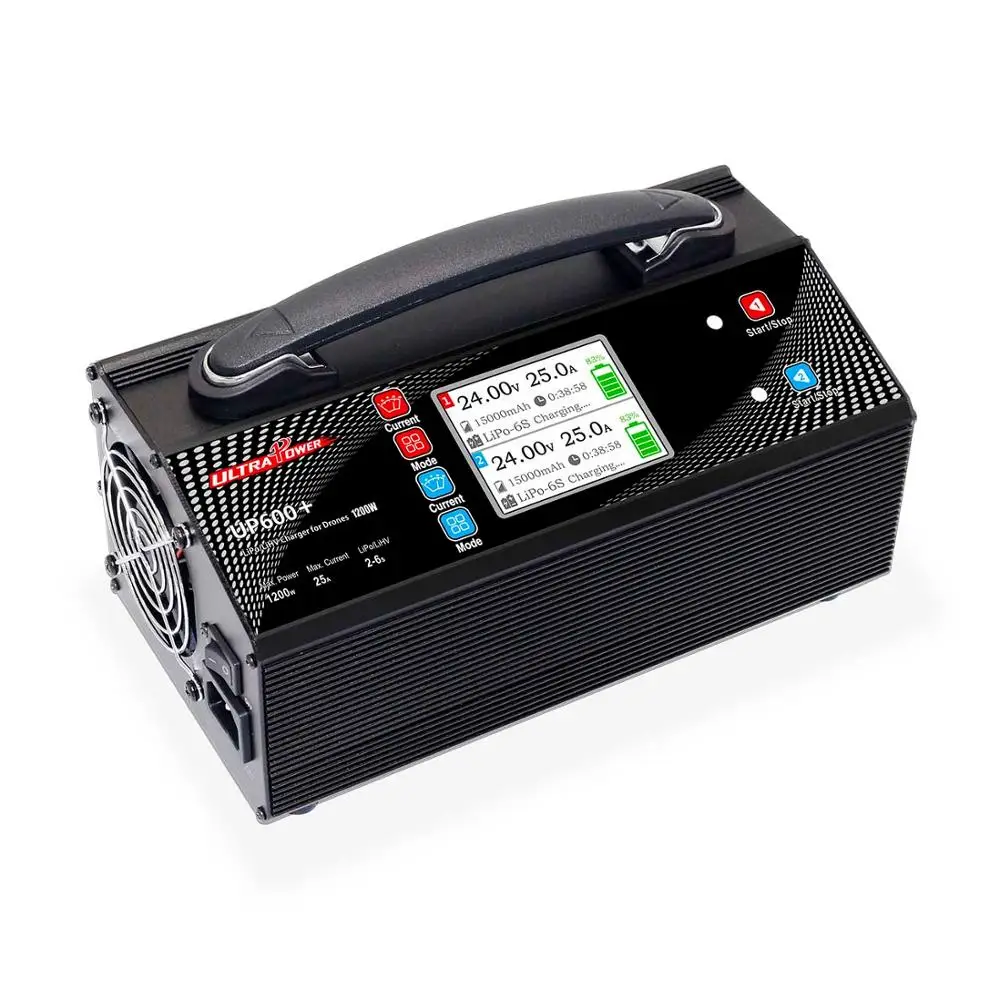 

Ultra Power UP600+ 2x600W 25A 2-6S LiPo LiHV Battery Balance Charger With Two Output Channesl For UAV Agriculture Drone charger