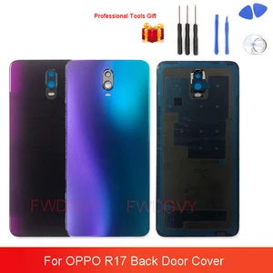 new for oppo r17 cph1879 pbem00 battery rear housing door mobile phone case glass back cover replacement repair parts free global shipping