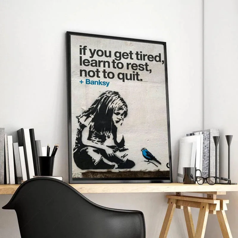 

Граффити Бэнкси, уличная девушка, модульное настенное искусство, холст, живопись, настенные картины, принты и постер для гостиной, украшение...