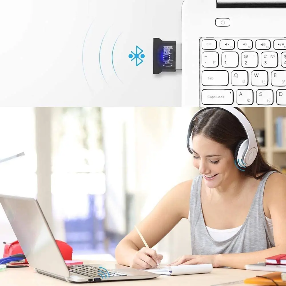 

YUNCLOUD Bluetooth USB Adapter for PC CSR 4.0 USB-A BT Dongle Wireless Receiver for Laptop PC Mouse and Keyboard, Headset