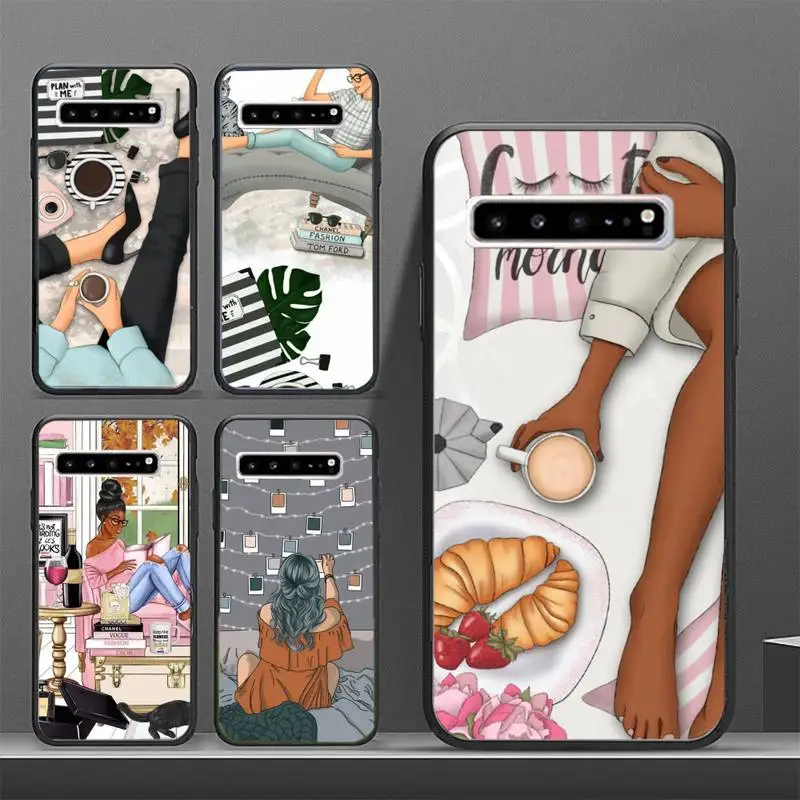 

Vogue Girl Shopping Phone Case for Samsung S7 edge S8 S9 S10 E S20 S30 plus ultra 5G Cover