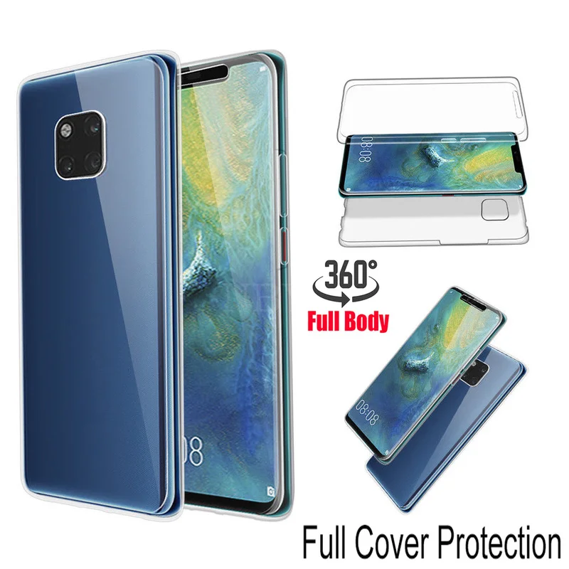 Полностью закрытые мягкие чехлы 360 для Huawei Y6S Y7P Y9 Y7 Y6 Y5 2019 P40 Lite E Mate 10 20 Pro Honor 9C 8A 8S 10i