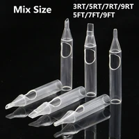 50 pcs mix sizes clear plastic tattoo tips disposable tattoo nozzle tube tip for tattoo supplies 3r5r7r9r5f7