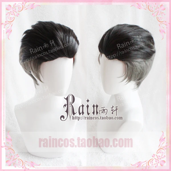 Мужской короткий черный серый синтетический парик YURI! On ICE Отабек Алтын косплей +