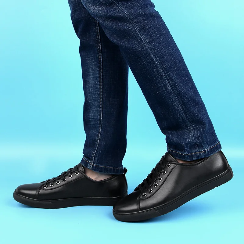 Men genuine Leather Shoes Lace-up Young Casual outdoor summer hole breathable Trend Sneakers Mens Loafers shoes L5 | Обувь