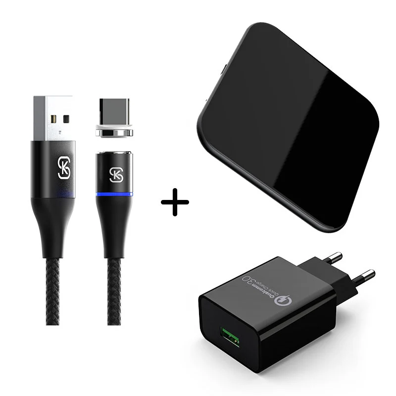 Wireless charger Android Зарядные устройства адаптер телефона для iphone USB type C ЕС вилка Магнитный кабель быстрой зарядки SIKAI QC 3,0 9 В 2A 12 В 1.5A 5 в 3A 4,0 - Тип штекера: Wireless charger