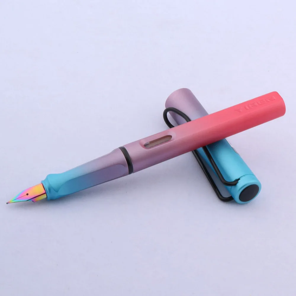 A1 fashion color Gradient EF Nib BLUE purple aurora Fountain Pen - Цвет: A1