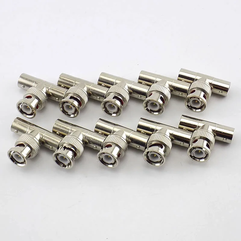 

10pcs BNC Connector 1 Male to 2 Female Ends Coupler Adapter for CCTV IP Camera Security System