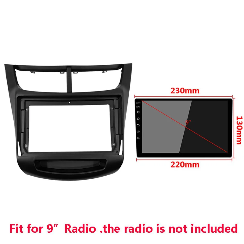 

9 inch Car Radio Frame Kit For Chevrolet Sail 2014+ Auto Stereo Plastic Panel Mounting Bezel Faceplate Center Console Holder