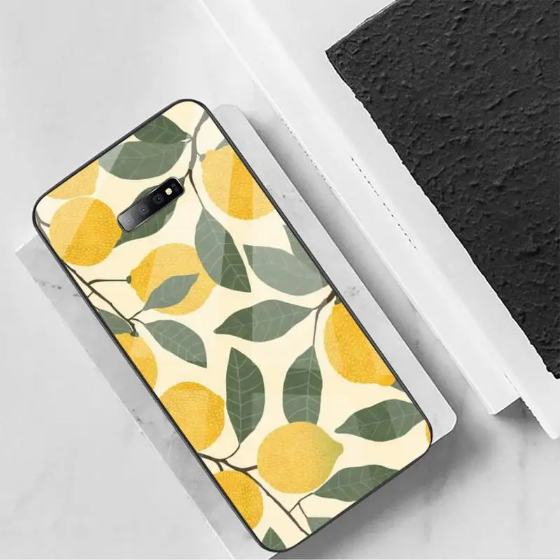 

Summer green leaves fruit Phone Case Tempered glass For Samsung S6 S7 edge S8 S9 S10 e plus note8 9 10 pro