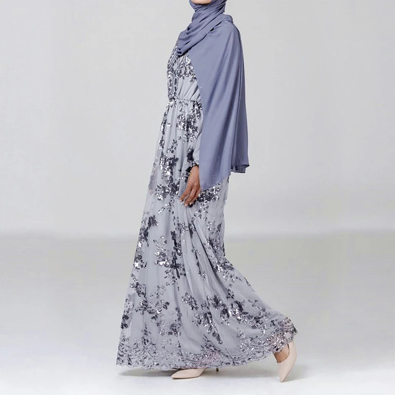 Sequin abaya Дубай турецкие платья мусульманское платье Абая для женщин хиджаб платье кафтан Турция Исламская одежда Кафтан Maroc Omani