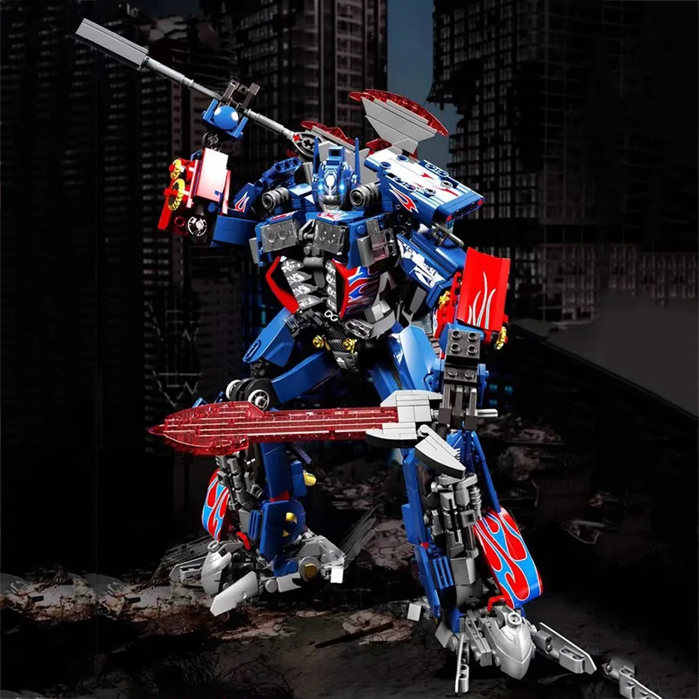 

Креативная идея, Оптимус-трансформер, первоклассная модель, кирпичи, MOC, супер робот, война, мейка, строительные блоки, игрушки для детей, под...