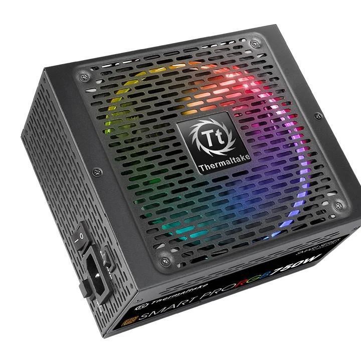 Блок питания Thermaltake ATX 750W SMART PRO RGB 80+ bronze (24+4+4pin) APFC 140mm fan color LED 9xSA | Электроника