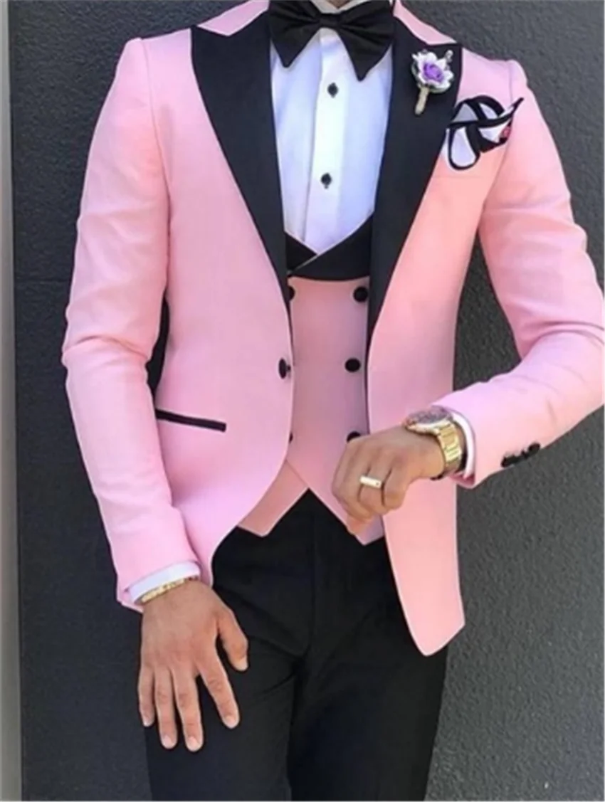 Men's suit three piece jacket, trousers and vest customized slim men's Suit Wedding business casual PARTY