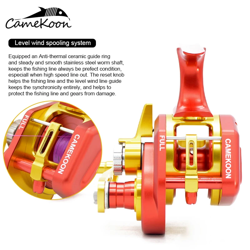 CAMEKOON MALAKAS Series Underhead Reel 35KG Carbon Fibre Drag Lever Drag Saltwater Jigging Fishing Reel Big Game Reel