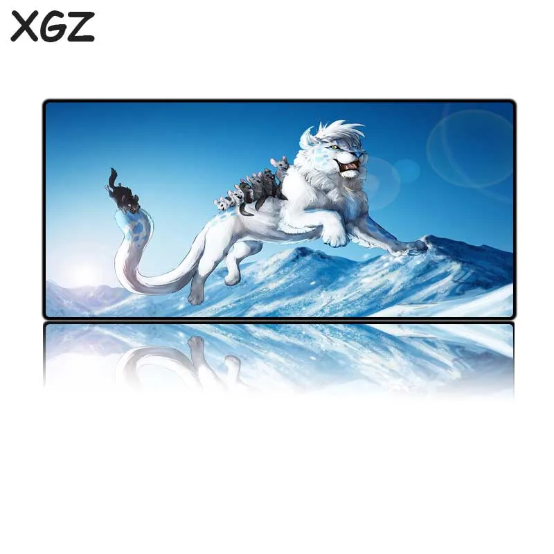 XGZ животное большой коврик для мыши Черный замок края аниме Лев хомяк снег горы компьютерный стол резиновый коврик нескользящий коврик из ткани