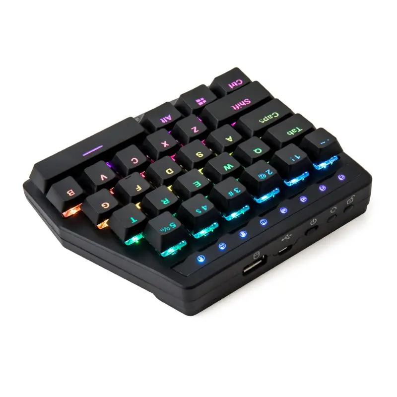 Игровая клавиатура Y5JF K1 с 27 клавишами Bluetooth RGB односторонняя механическая для PUBG