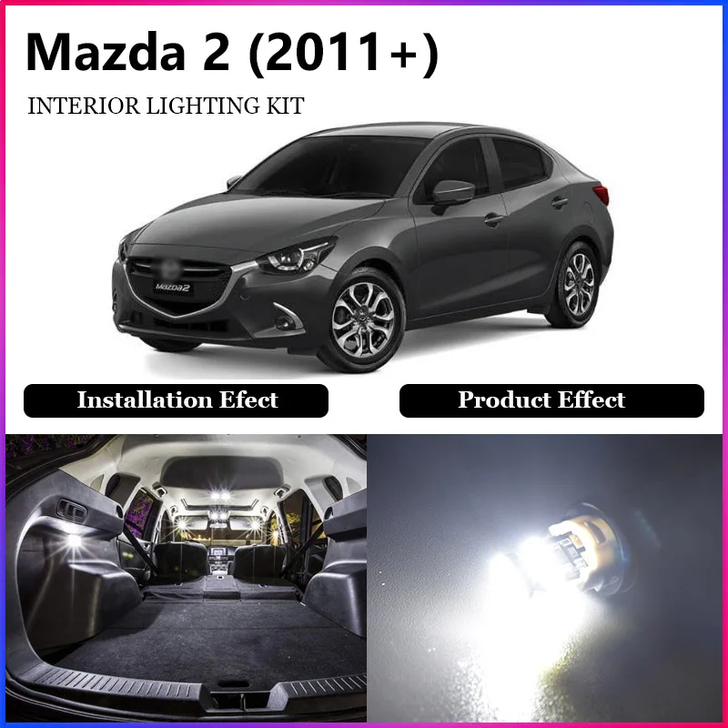 

ShinMan 9X Error Free LED CAR Light Car LED Interior Car lighting For Mazda 2 2011-2015 LED Interior Light kit Accessories