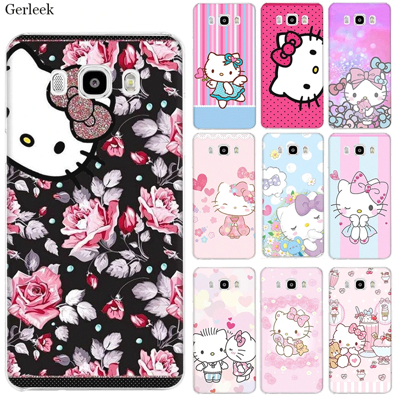 Чехол для мобильного телефона Samsung Galaxy J1 J2 J3 J5 J6 J7 жесткий чехол озорная hello kitty
