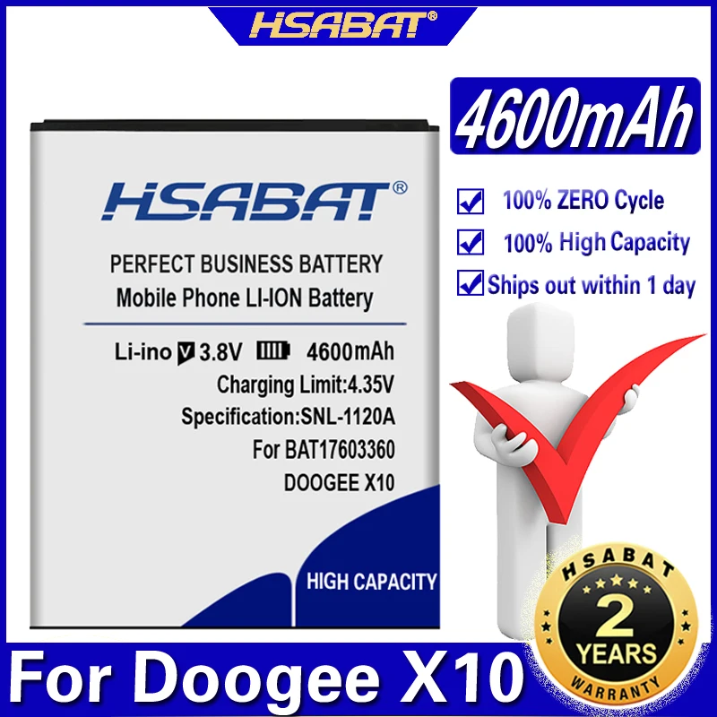 Аккумулятор HSABAT 4600 мАч BAT17603360 для аккумуляторов Doogee X10 | Мобильные телефоны и