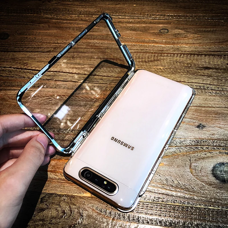360 Полный Магнитный чехол для samsung Galaxy S11 A90 5G A80 A10S A40 A50 A60 A70 M30S металлический бампер Двусторонняя закаленное Стекло чехол