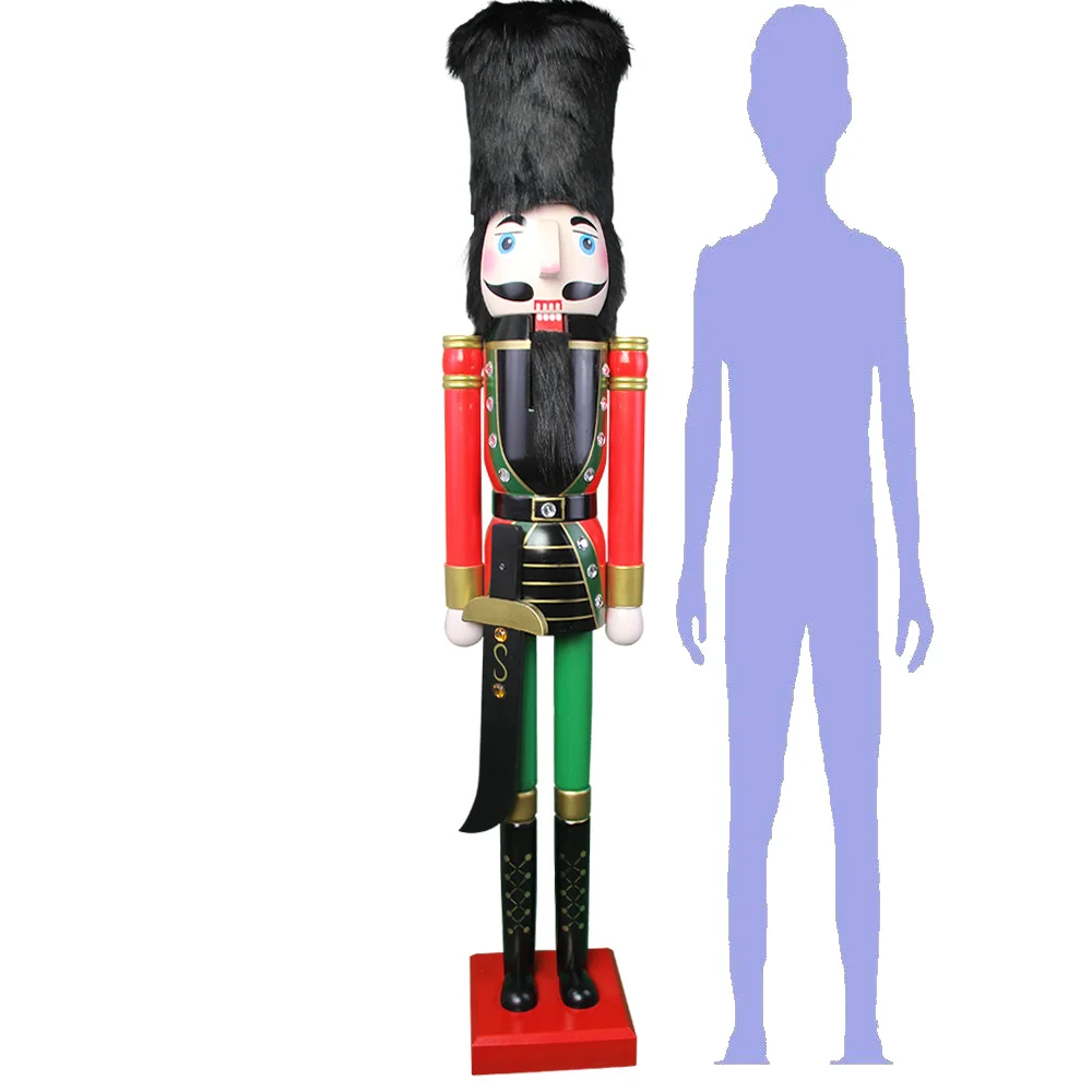 CDL 4feet/120cm/4ft/4foot Life sized large/Giant Red and black Christmas Wooden Nutcracker King & Soldier Ornament Doll K06