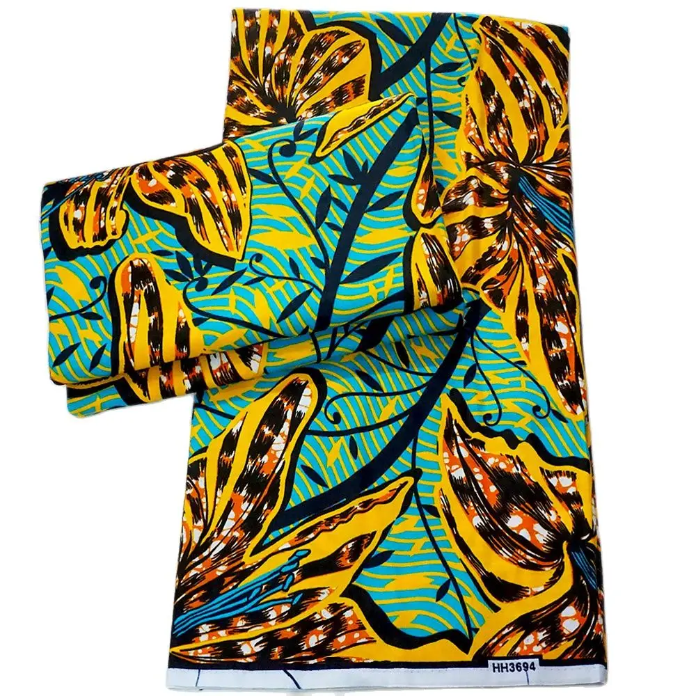 

African Wax fabric 6yard Ankara 100% Cotton Original batik New African Print Fabric For clothes accessories sewing