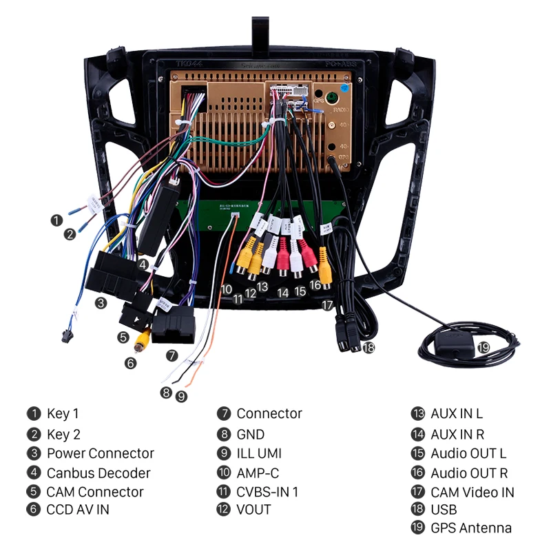 

Seicane 9"Android 9.0 Touchscreen Car Radio For 2011 2012 2013 2014 2015 Ford Focus 2Din Head Unit Multimedia Player