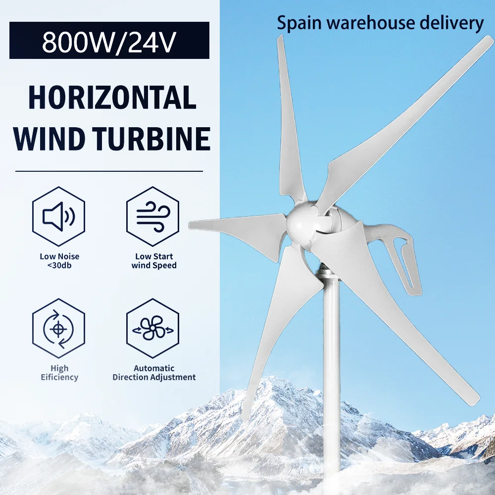 

CE 600W 800W 1000W New Energy Horizontal Wind Turbine Generator Free MPPT Controller 12v 24v 48v 3 5 Blades Small Windmill