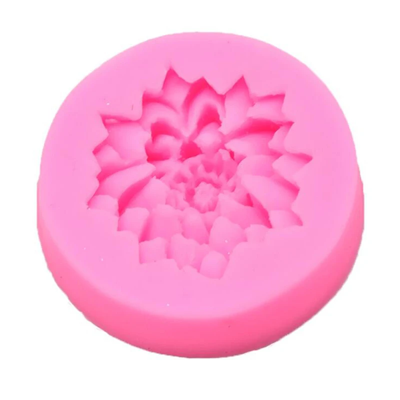 New 3D Lotus chrysanthemum Flowers Wedding Cake Decorating Tools DIY Baking Fondant Silicone Mold Candle Soap Resin Clay Molds images - 6