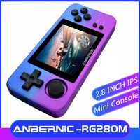 anbernic new rg280m retro mini games 2 8 inch ips video games handheld game console 64bit ps1 emulator consola portatil rg280