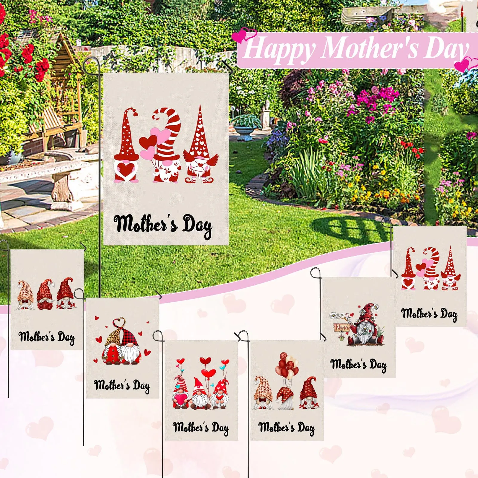 Садовый флаг на день матери безлицевая кукла уличное украшение для дороги сада