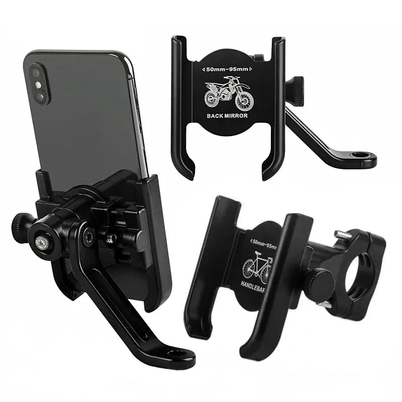 

Aluminum Alloy Motorcycle Bike Phone Holder GPS Bracket Mount Clip Support Moto Rearview Mirror Handlebar Mount For iPhone