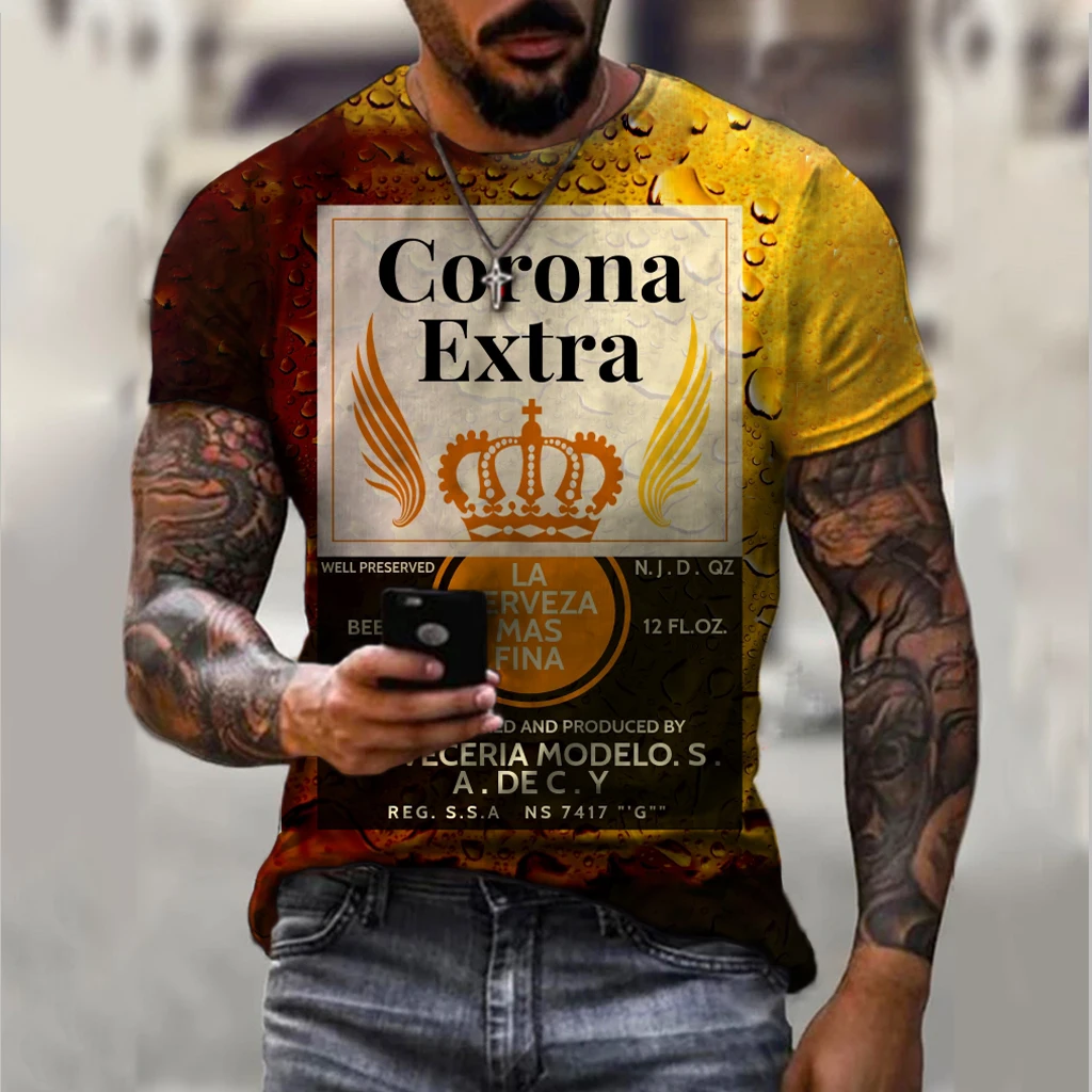 

2021New men's T-shirt, 3D printing contrast color summer ultra-thin breathable top, XXS-4XL oversized T-shirt for men