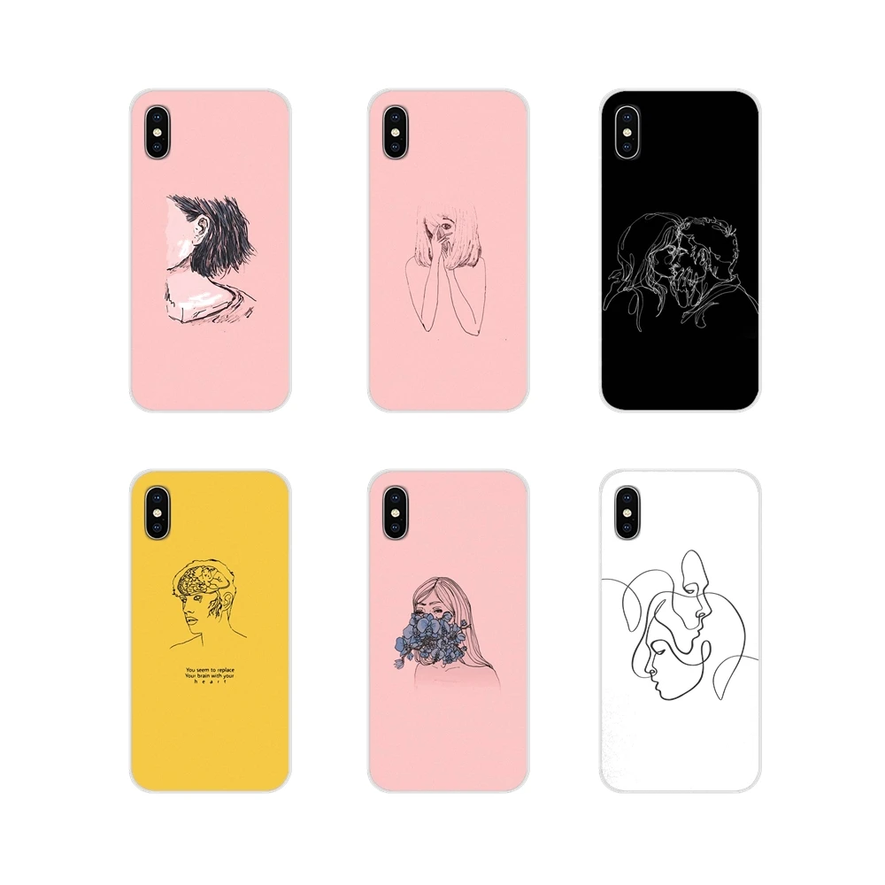 Accessories Phone Cases Covers Retro Art line pair For Samsung A10 A30 A40 A50 A60 A70 M30 Galaxy Note 2 3 4 5 8 9 10 PLUS | Мобильные