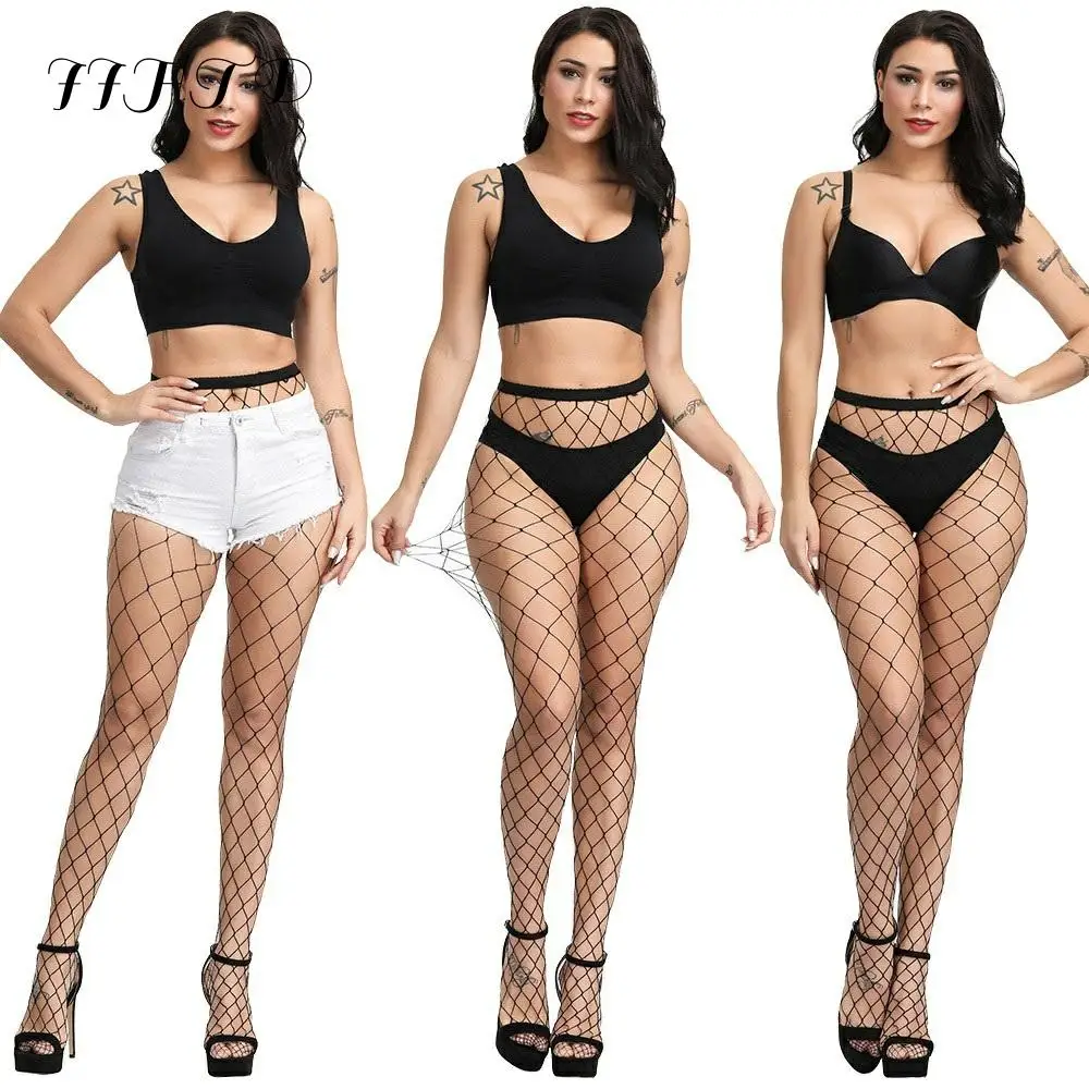 

New Arrival Sexy Women Pantyhose Hollow Solid Fishnet Tights Sexy Lingerie Nylon Mesh Tights Plus Size