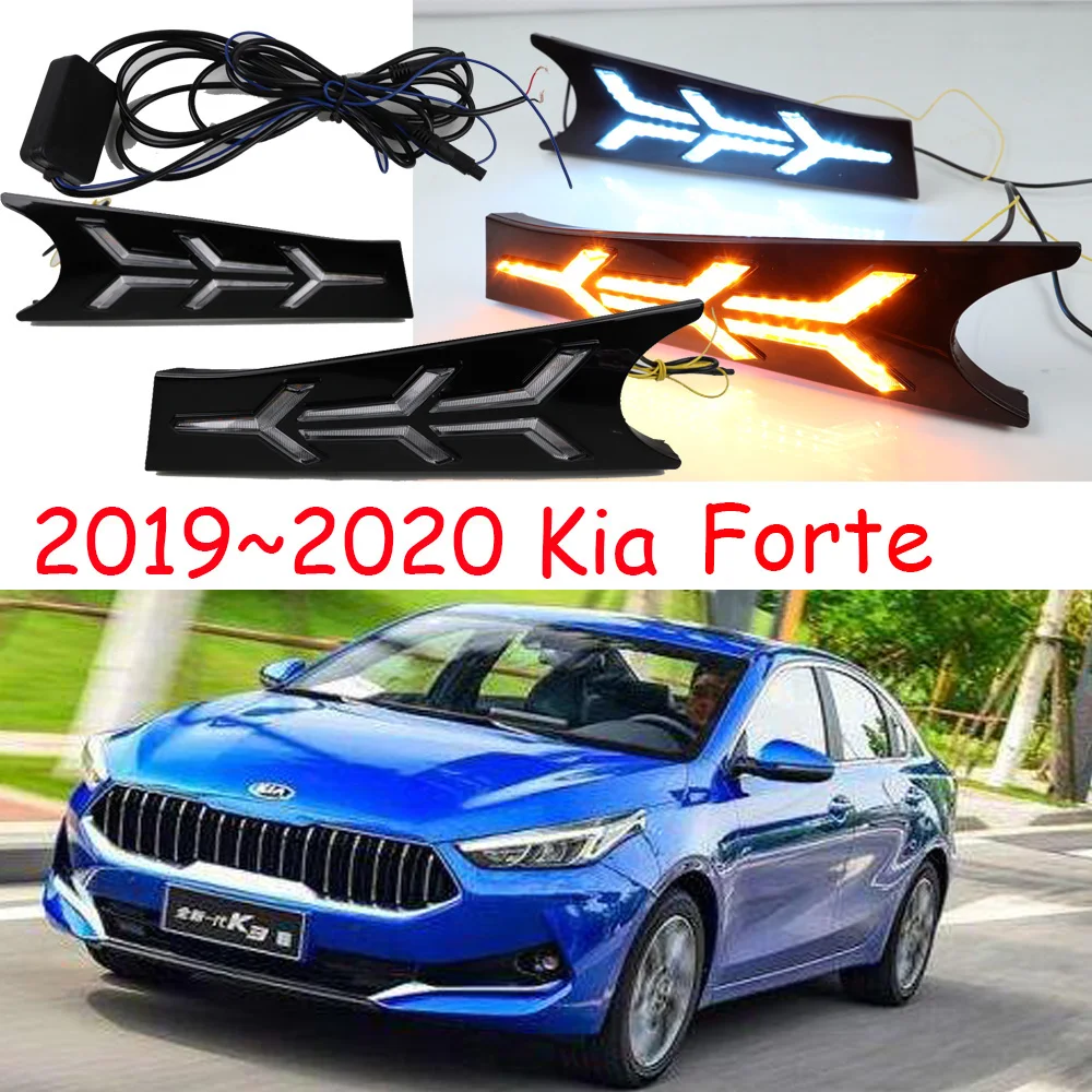 1 комплект 2020y для KIA Forte Дневной светильник cerato автомобильные аксессуары светодиодный DRL K3 головной светильник для KIA Forte противотуманный светильник