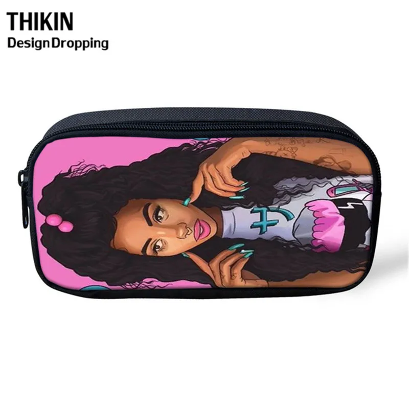 5 THIKIN Back To School черный искусства АФРИКАНСКАЯ ДЕВУШКА культуры школьные сумки для детей 3 шт./компл. школьный рюкзак школы детская книга Сумка Softback - Цвет: 5