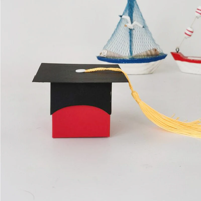 50 шт. коробка для конфет в виде докторской шляпы с лентой | Дом и сад