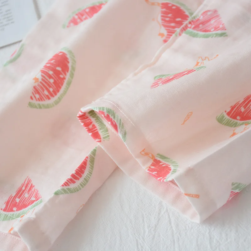

Watermelon Kimono Pajamas Schlafanzug Vetement De Nuit Femme Women Pyjama Set Cotton Romantic Nightgown Sleepshirt Women