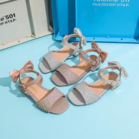 children rhinestone bow beach sandals for girls 2021 summer shoes for kid princess elegant sandals 3 4 5 6 7 8 9 10 11 12 year