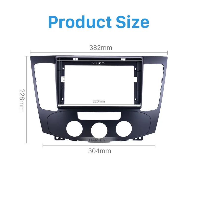Harfey OEM-стиль 2Din черная Автомобильная рама для 2009-2010 Hyundai Sonata Nfc Руководство A/C