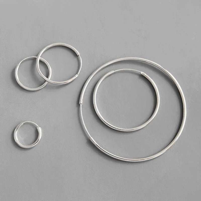 

S925 Silver Color Earrings Fashionable Simple Round Earrings Fashion Beautiful Gift Jewelry Girlfriend Gift Silver Jewelry