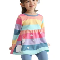 childrens princess dress autumn new girl baby mid length striped long sleeved top dress p4164