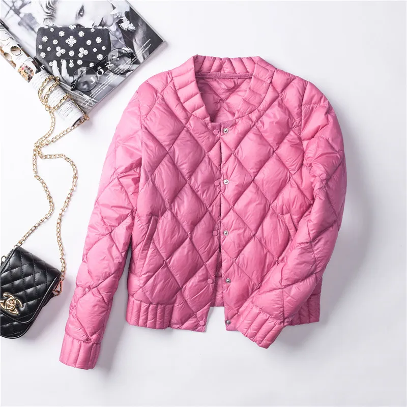 Зимние женские куртки ультра легкое пуховое пальто короткая черная куртка