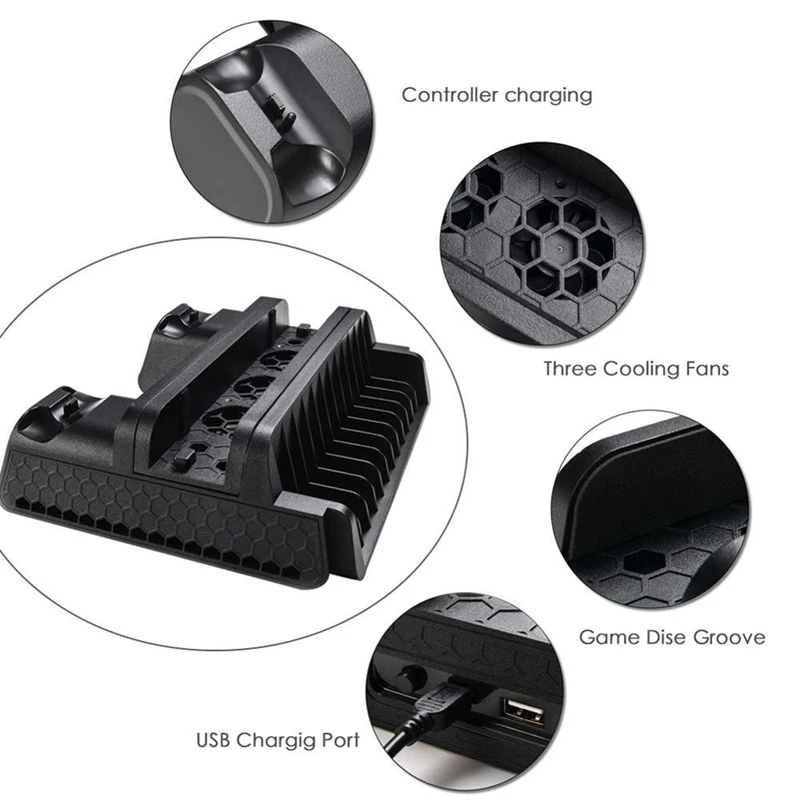 stand fan for support sony play station ps4 pro slim console playstation ps 4 game controller cooler accessories cooling control free global shipping