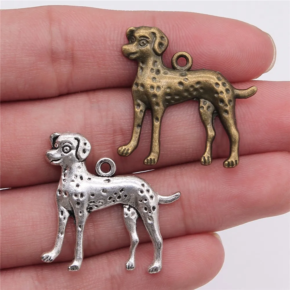 WYSIWYG 3 шт. 29x29 мм Подвески щенок далматинская собака металлический сплав ювелирные
