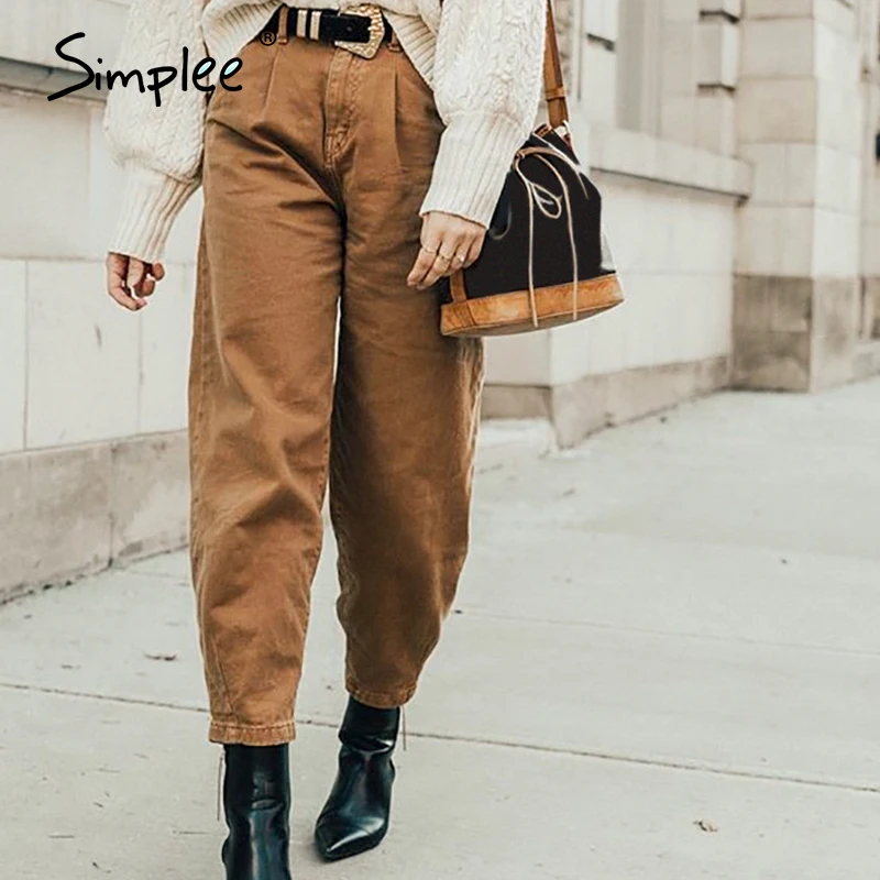 Simplee винтажные повседневные свободные женские джинсы бойфренды уличные брюки